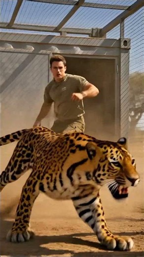 Jaguar Cage Ambush in Desert | WoodlandHigh-Speed Survival Chase in Broad Daylight #aivideo