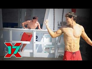 Noah Beck Keeps His Muscles Pumped Between Takes On Baywatch Set