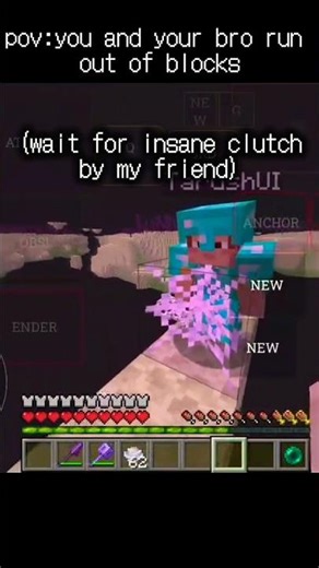 pov:you and your frnd run out of blocks🥲(wait for end ) #minecraft #aveeplayerlegend #gaming #pvp