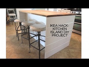 IKEA HACK-DIY IKEA Kitchen Island/Shiplap Sides/Thrifted Wood Countertop