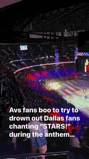 459K views · 6.5K reactions | Avs fans booing to try to drown out the Dallas fans in Denver chanting “STARS!” during the anthem… | Mike Leslie | Facebook