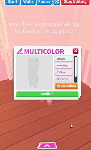Multicoloring Furniture Tutorial in Adopt Me!