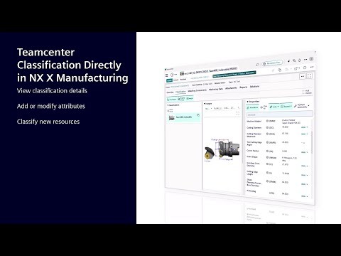 Part Manufacturing Data Management: Teamcenter Classification Directly in NX Manufacturing
