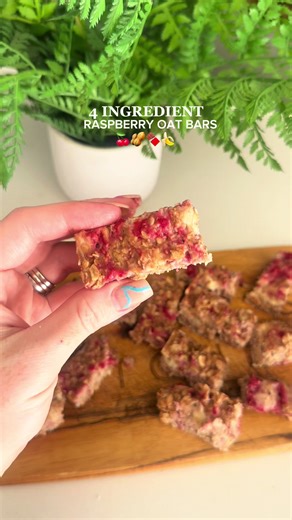 4 Ingredient Raspberry Oat Bars for Babies