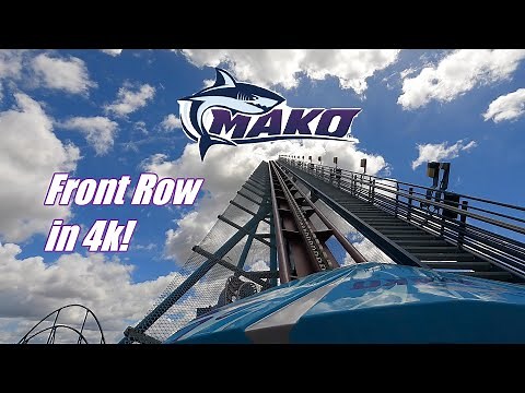 [4K] Mako Roller Coaster - SeaWorld Orlando Front Row Ride POV!