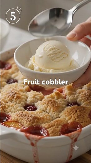 Easy Fruit Cobbler Recipe 🍓🍑 | Golden, Juicy & Delicious Homemade Dessert