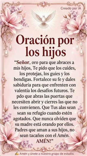 Oración por los Hijos 🙏❤️ Señor, Cuídalos, Protégelos y Guíalos Siempre