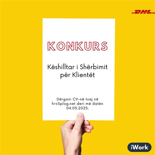 Shpallje e re në @iwork.ks Këshilltar i Shërbimit për Klientët 📍Prishtinë 📧 hr@3plog.net