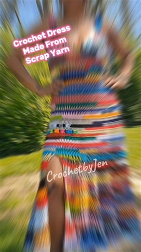 Crochet Dress made from Scrap Yarn #crochetbyjen #fypシ゚viralシ #crochethandmade #crochet #crocheting #fypシ #gantsilyo #crochetlover #crochetdress #scrapyarn | Simply Yarn