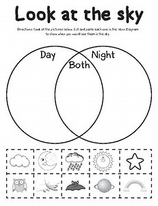 Day and Night Sky Picture Sort (Venn Diagram)