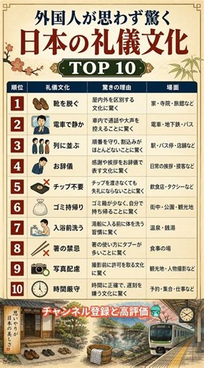 外国人が思わず驚く日本の礼儀文化TOP10
