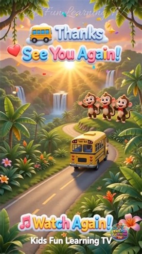 🐵 Goodbye Monkeys! 🚌 Jungle Bus Adventure 🌴 | Wheels on the Bus Kids Song