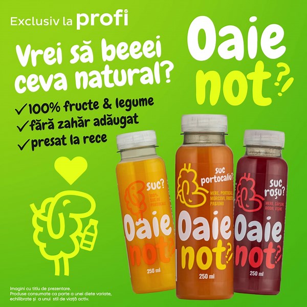 Noua gamă de sucuri OaieNOT a venit la Profi! Încearca-le și tu și descoperă noua ta aromă preferată. Găsești aici lista magazinelor participante: 👉 https://www.profi.ro/magazine-participante-la-promotie/ | Profi