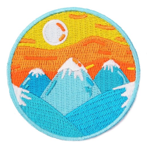 Mountain Sunrise Embroidered Patch, Iron on Clothing Patches, Custom Embroidery Patch - Etsy