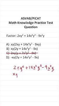 Factoring: ASVAB/PiCAT Math Knowledge Practice Test Question #acetheasvab with #grammarhero #afqt