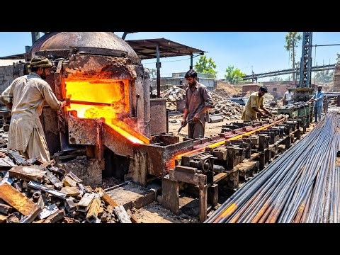 The AMAZING Technique Pakistani Workers Use to Make Iron Rods from Iron and Brass