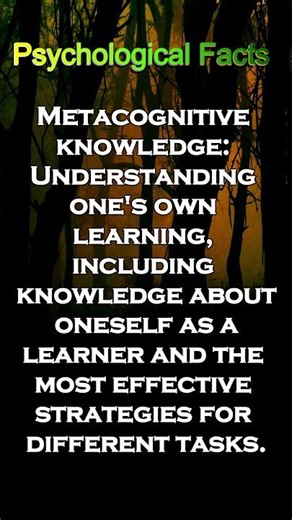Key components of metacognition #psycholgyfacts #psychologyfacts #psychology #psycholgyfacts