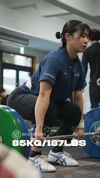 Japanese Record Holder Nozomi Abe (w53kg) displaying textbook clean&jerk technique