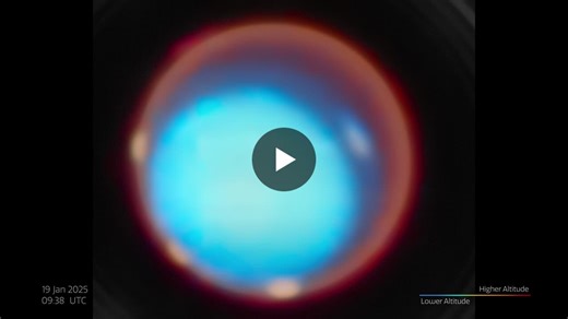 Planet Uranus: Auroral Activity | Time-lapse Rotation | James Webb Space Telescope | Friends of NASA