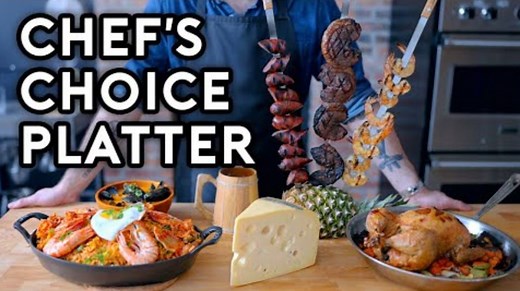 Babish Cookware available now! https://www.bingingwithbabish.com/cookware The Chef’s Choice Platter has haunted me for years. A glorious, cross-cultural mishmash of cuisines piled high and deep, devoured by a warrior and downed with a flagon of ale. Then it dawned on me: it was a “chef’s choice” platter, and I’m the chef! So I’m making what I want and devouring it like a warrior - slowly, in sensible portions, as leftovers throughout the week. Music: "XXV" by Broke for Free https://soundcloud.co