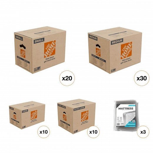3 Bedroom Moving Bundle - 70 Boxes - The Home Depot