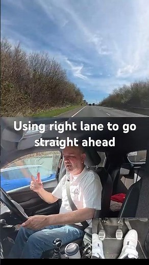 Using right lane to go straight on a roundabout