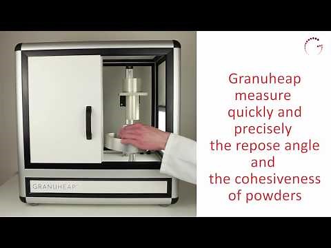 Angle of repose measurement principle with Granuheap