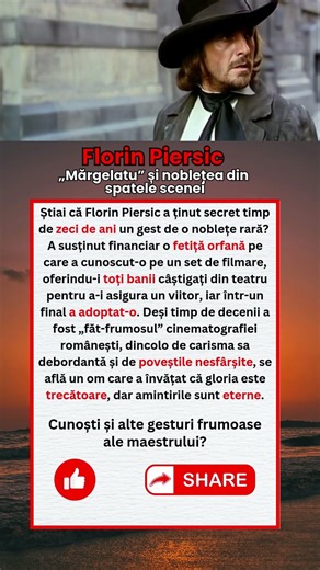 Florin Piersic: Secretul Nobil Ținut Ascuns Zeci de Ani
