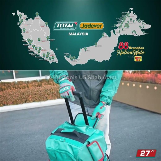 TOTAL Tools 27'' Large Wheeled Tool Bag 带轮工具包 - THRRTB2712