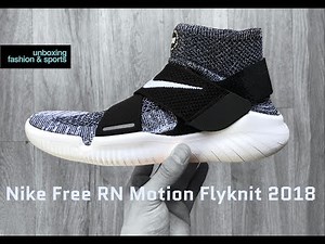 Nike Free RN Motion Flyknit 2018 ‘Black/white’ | UNBOXING & ON FEET | running shoes | 4K
