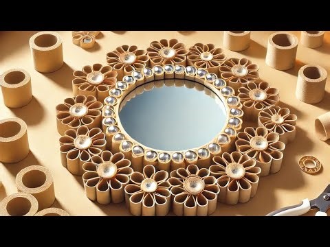 DIY Luxury Mirror From Toilet Rolls | Easy Wall Decor Craft | Handmade Golden Mirror”