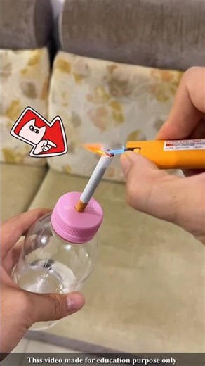 The man shows the harm of smoking cigarettes |#shortsvideo