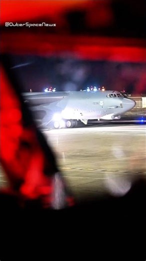 A fully loaded B-52 launching into the night