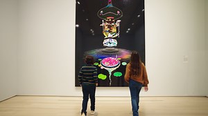 3.7K views · 153 reactions | Takashi Murakami’s painting, a Superflat mash-up of religious iconography, Japanese artistic tradition, and pop culture, needs to be seen to be truly perceived. Learn more in the article "The Many Dimensions of Murakami’s 'Mr. Pointy'": https://bit.ly/40pdWpP | The Art Institute of Chicago | Facebook