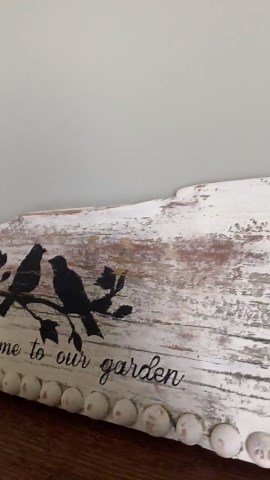 Reclaimed Wood Garden Welcome Sign, Rustic Bird Silhouette Decor - Etsy