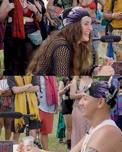 Connections happen fast in the middle of a festival crowd. | Jubilee