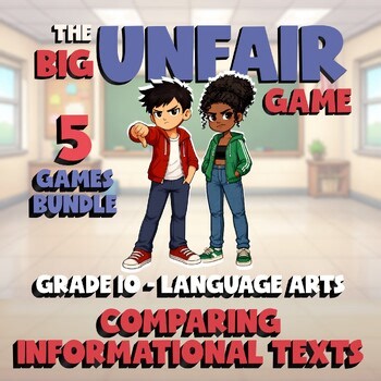 5 BIG UNFAIR ELA Games - Comparing Informational Texts - Grade 10 No Prep