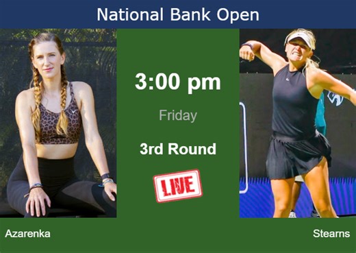 How to watch Azarenka vs. Stearns on live streaming in Toronto on Friday - Tennis Tonic - News, Predictions, H2H, Live Scores, stats