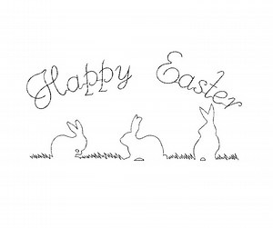 Happy Easter Bunny, Embroidery Machine Design, Digital File, Size 20cm - Etsy
