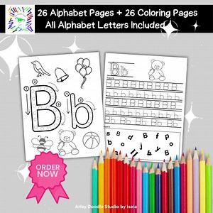 Alphabet Worksheets, Activity Pages, Printable, Tracing, Coloring,homeschool Teacher Kids,letters, Kindergarten, Prek Toddlers,practice - Etsy