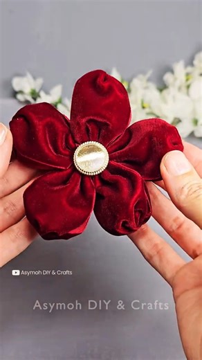 DIY PUFFY RIBBON Flowers Tutorial🌺 #diy #shorts