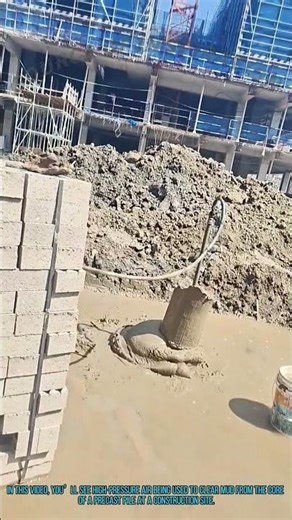 High-Pressure Air Cleans Precast Pile Core: Construction Technique