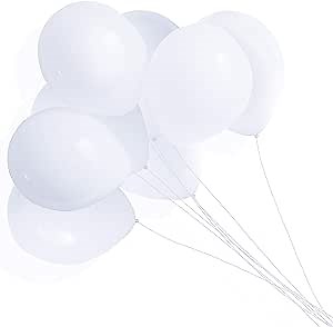 100pcs 12 inch White Balloons, Quality latex Balloons for Party Supplies and Decorations (White)
