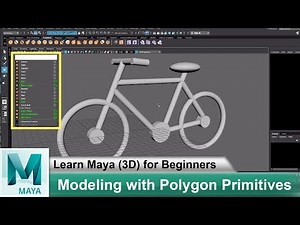 How to Modeling Bicycle with Polygon Primitives | Learn Maya 3D Animation for Beginners #65