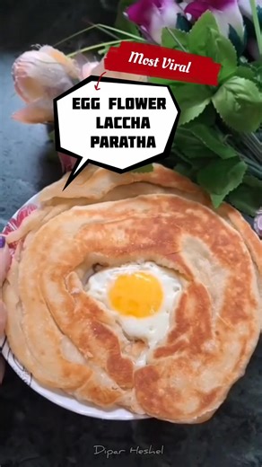 Egg Flower Laccha Paratha | Crispy Layered Unique Breakfast | Easy Street Style Recipe #diparheshel