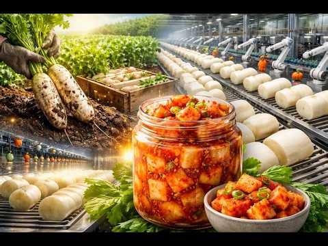 From Farm to Factory: White Daikon Radish Kimchi Process