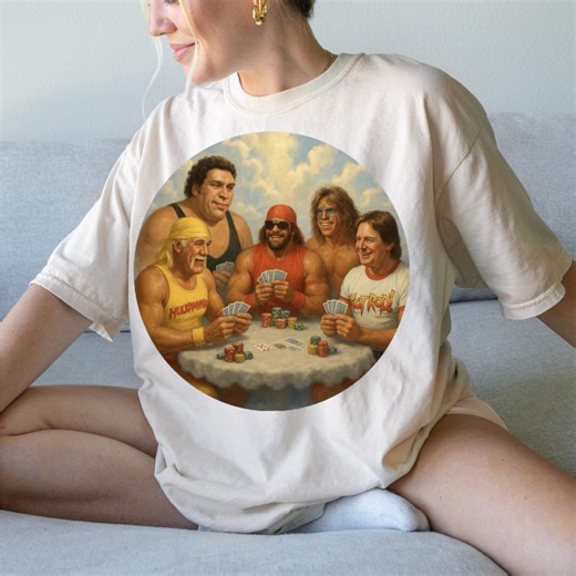 Retro WWE Wrestlers T-shirt: Hulk Hogan & Legends Poker Night Tribute - Etsy New Zealand