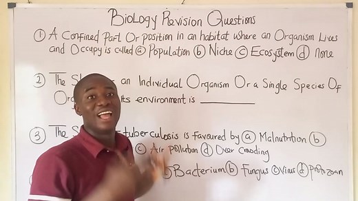 Biology Revision Questions for Jamb and Post UTME | Habitat, Niche, Organelle | NurseBright