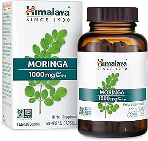 Himalaya Organic Moringa capsules - Moringa Supplement, Herbal Superfood Antioxidants Supplement Supporting Wellness, Vitality, and Oxidative Stress - Vegan, Non-GMO, Gluten Free, 1000 mg, 60 Capsules