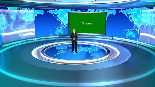 环形新闻演播室背景素材 | Datavideo Virtual Set| Royalty Free 4K, PSD, 3DsMax and Maya Virtual Studio